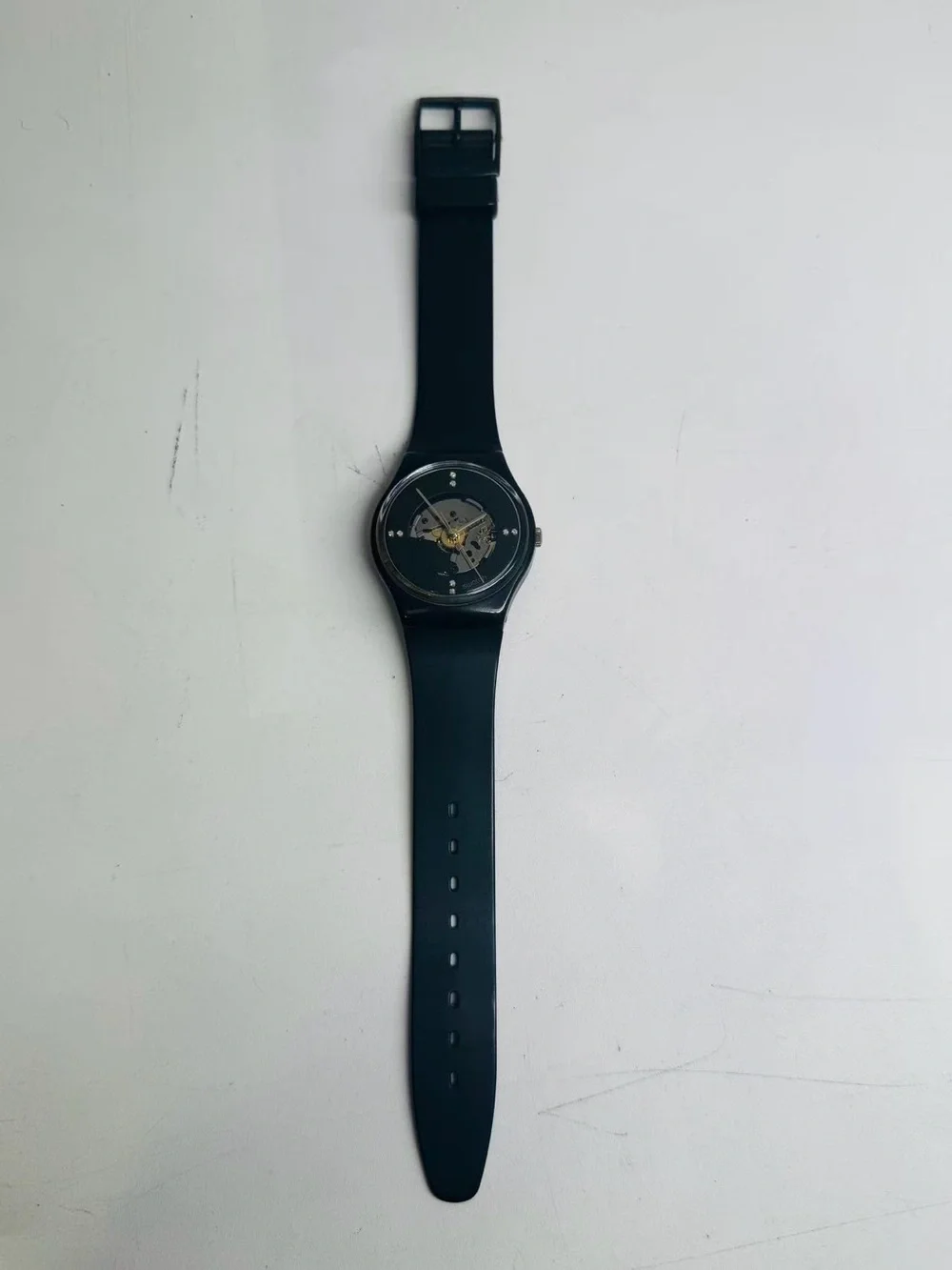 Vintage Swatch Swiss Made Skeleton Watch 34mm Quartz Unisex New Battery Runs